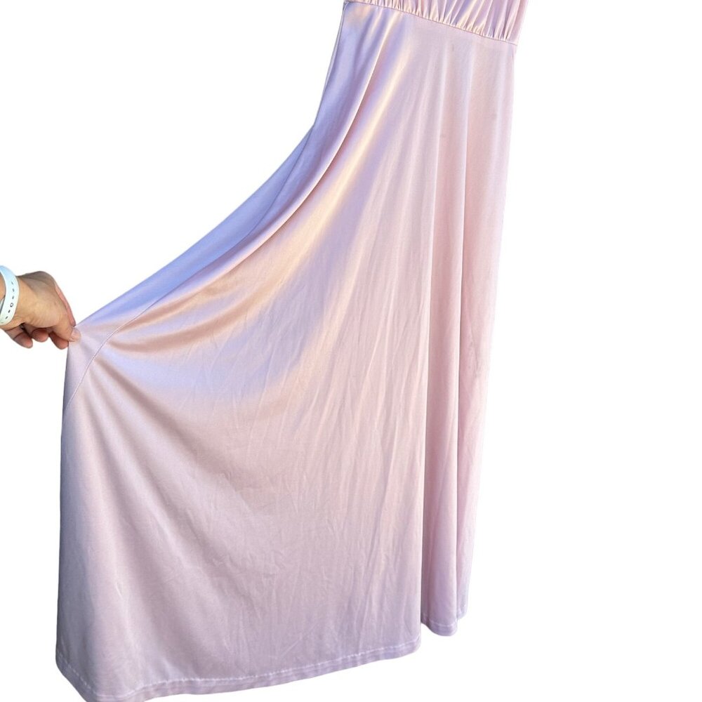 Vintage Eve of MIlady Lavender 70s 80s Satin Lace Cover Prom Bridesmaid Dress Si - Picture 12 of 13